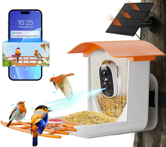 INVOCOO Smart Bird Feeder Camera with Solar Panel